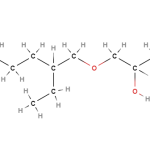 Chemical structure of Ethylhexylglycerin, a gentle preservative booster used in ORY Skincare to enhance product freshness and skin compatibility.