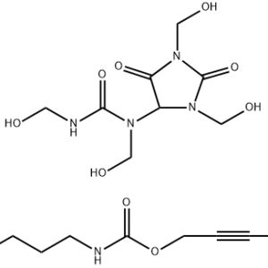 Chemical structure of Germall Plus preservative used in ORY Skincare formulations for broad-spectrum antimicrobial protection.