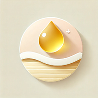 Oil phase icon representing botanical oils and emollients in ORY Skincare formulations that nourish, soften, and strengthen the skin barrier.