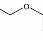 Chemical structure diagram of Phenoxyethanol molecule, showcasing its role as a safe preservative in Oryskincare's natural skincare products for extended freshness and microbial protection.