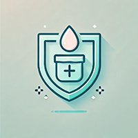 Preservative skincare icon featuring a shield and droplet symbol, representing product protection, formula stability, and safe preservation in ORY Skincare formulations.