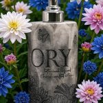 Elegant personalized ORY botanical infused hand and body lotion bottle with pump dispenser, featuring leaf and butterfly designs on floral background, showcasing Oryskincare's custom natural skincare solutions for nourished, hydrated skin.