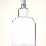 Illustrated clear glass ORY personalized bottle with pump dispenser containing light blue liquid, set against soft background, representing Oryskincare's custom botanical-infused skincare solutions for gentle, effective daily use and hydrated skin.