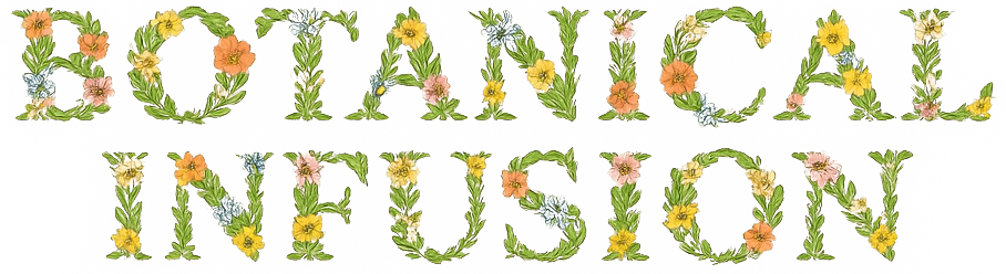 Botanical floral typography reading “Botanical Infusion” representing ORY Skincare’s botanical-infused formulation philosophy.