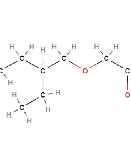 Chemical structure of Ethylhexylglycerin, a gentle preservative booster used in ORY Skincare to enhance product freshness and skin compatibility.