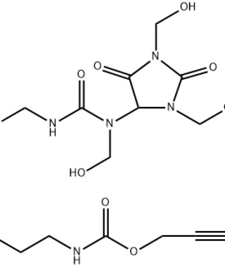 Chemical structure of Germall Plus preservative used in ORY Skincare formulations for broad-spectrum antimicrobial protection.