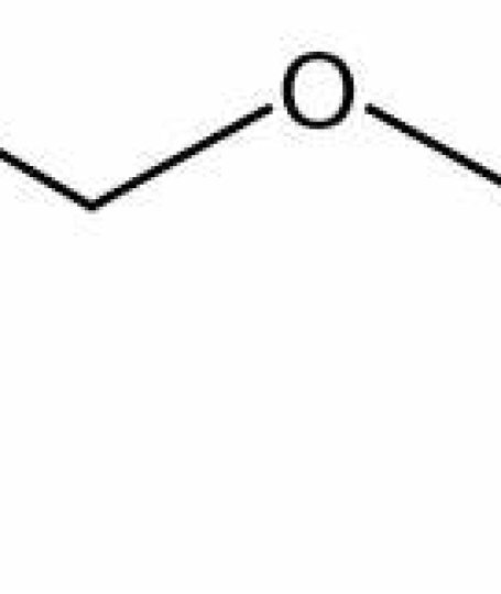 Chemical structure diagram of Phenoxyethanol molecule, showcasing its role as a safe preservative in Oryskincare's natural skincare products for extended freshness and microbial protection.